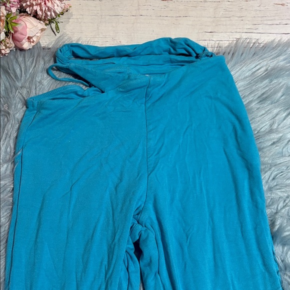 Oh Polly Turquoise Flare Pants sz 0 - Picture 2 of 8